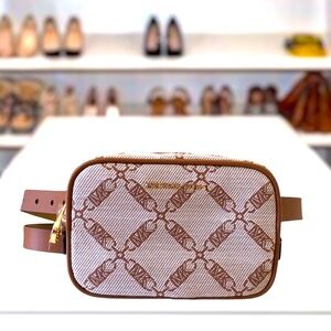 Michael Kors Signature MK Logo Jacquard Belt Bag in Small/Medium New with Tags